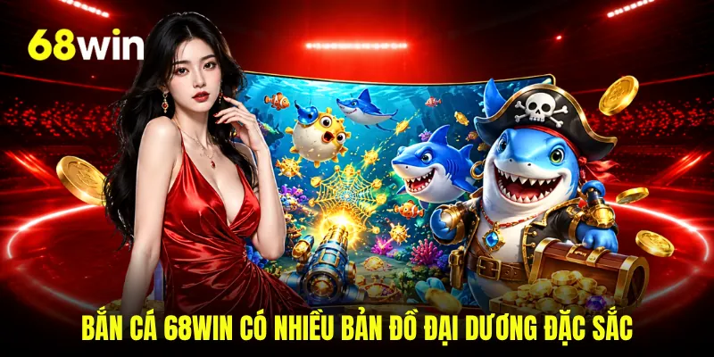 Bắn cá 68WIN có nhiều bản đồ đại dương đặc sắc